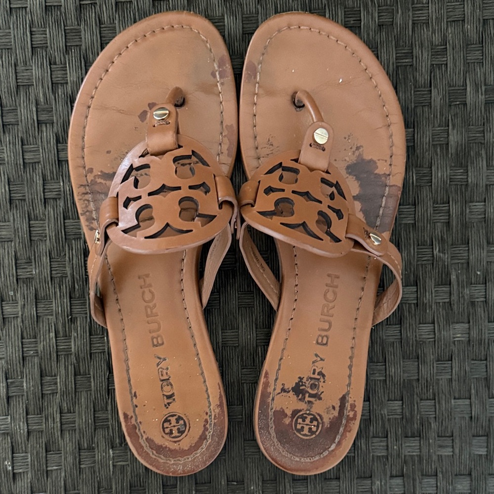 Tory Burch Brown Leather Sandals